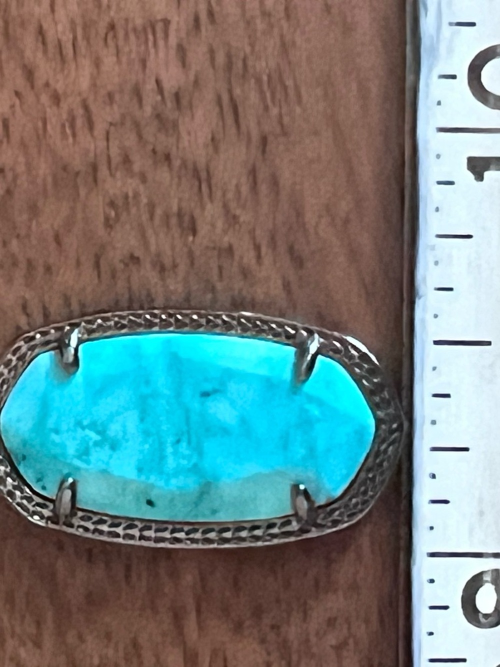 EUC Kendra Scott variegated  Teal Drop Earrings in gunmetal - Picture 4 of 4